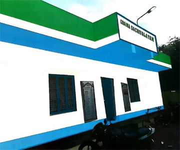 YSRCP colours on panchayat office