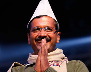 Kejriwal being sworn in as Delhi chief minister