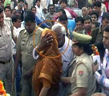 Nagma got kissed by Congress politician