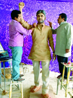 janasena president pawan kalyan statue tadepalligudem andhra pradesh 