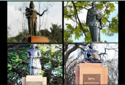 statues on hussain sagar tank bund