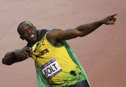 Ussain bolt 100 meters gold, ussain bolt olympics, ussain bolt london olympics, ussain bolt