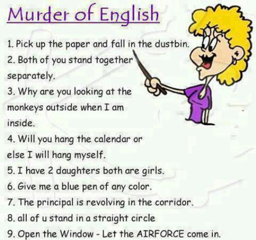 Murder of English | Murder Of English Language Jokes | Funny English Words  | Murder of English Humor Quotes